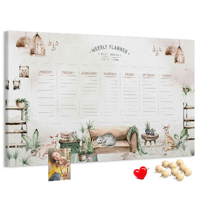 Tableau affichage liège Agenda hebdomadaire à la maison