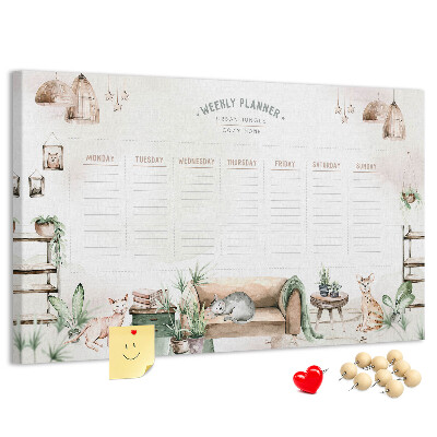 Tableau affichage liège Agenda hebdomadaire à la maison