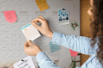 Tableau affichage liège Agenda hebdomadaire à la maison