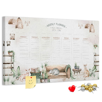 Tableau affichage liège Agenda hebdomadaire à la maison