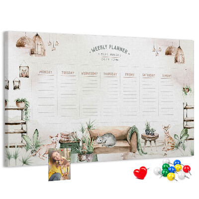 Tableau affichage liège Agenda hebdomadaire à la maison