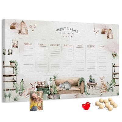 Tableau affichage liège Agenda hebdomadaire à la maison