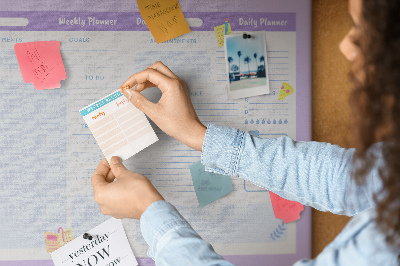 Tableau affichage liège Agenda hebdomadaire avec des touches de couleur