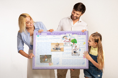 Tableau affichage liège Agenda hebdomadaire avec des touches de couleur