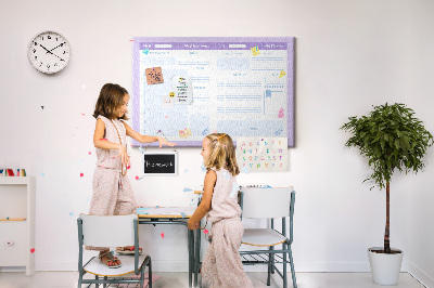 Tableau affichage liège Agenda hebdomadaire avec des touches de couleur