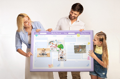 Tableau affichage liège Agenda hebdomadaire avec des touches de couleur