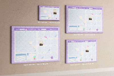 Tableau de liège Agenda annuel aux couleurs pastel