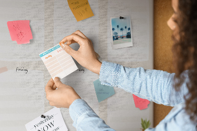 Tableau affichage liège Agenda hebdomadaire au design minimaliste