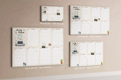 Tableau affichage liège Agenda hebdomadaire au design minimaliste