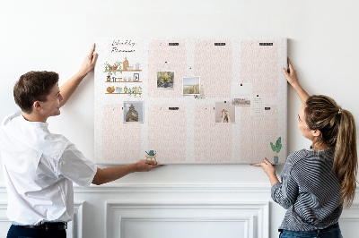 Tableau affichage liège Agenda hebdomadaire avec des éléments végétaux