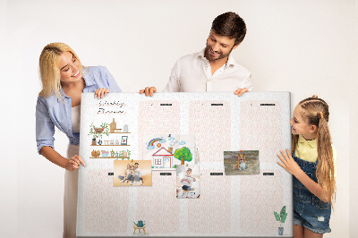 Tableau affichage liège Agenda hebdomadaire avec des éléments végétaux