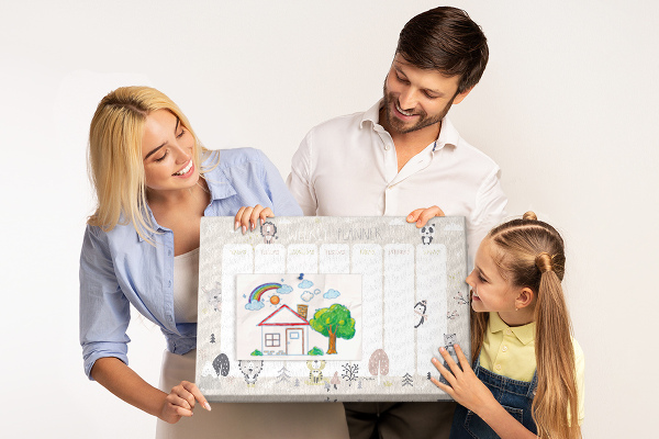 Tableau en liège Agenda hebdomadaire avec des animaux de la forêt