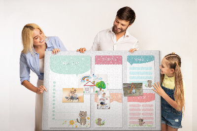 Tableau de liège Des chatons mignons sur des notes colorées