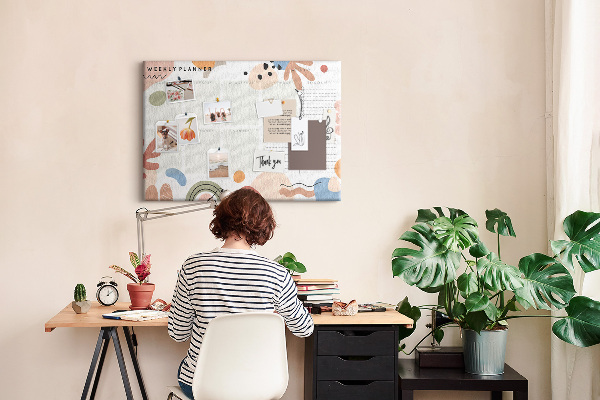 Tableau affichage liège Formes colorées et motifs abstraits de la semaine