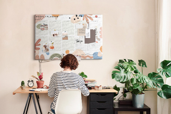 Tableau affichage liège Formes colorées et motifs abstraits de la semaine
