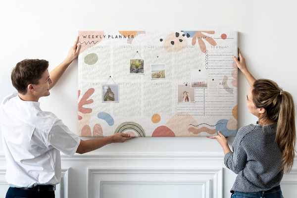 Tableau affichage liège Formes colorées et motifs abstraits de la semaine