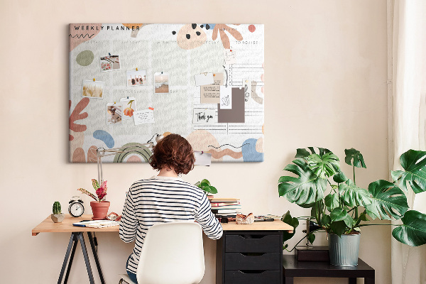 Tableau affichage liège Formes colorées et motifs abstraits de la semaine