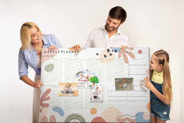 Tableau affichage liège Formes colorées et motifs abstraits de la semaine