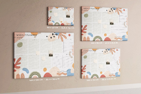 Tableau affichage liège Formes colorées et motifs abstraits de la semaine