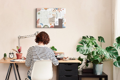 Tableau affichage liège Formes colorées et motifs abstraits de la semaine
