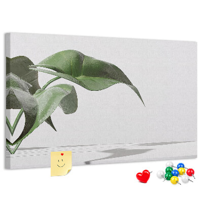 Tableau affichage liège Feuilles délicates sur fond minimaliste
