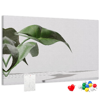 Tableau affichage liège Feuilles délicates sur fond minimaliste