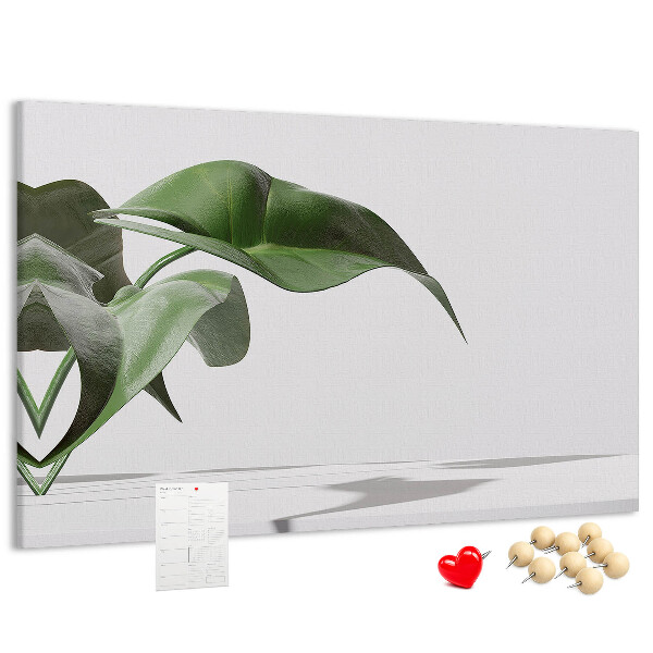 Tableau affichage liège Feuilles délicates sur fond minimaliste