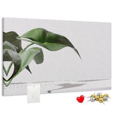 Tableau affichage liège Feuilles délicates sur fond minimaliste