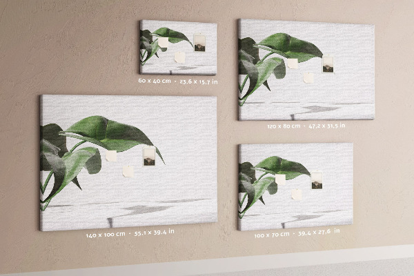 Tableau affichage liège Feuilles délicates sur fond minimaliste