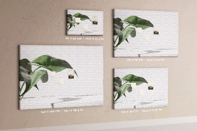 Tableau affichage liège Feuilles délicates sur fond minimaliste