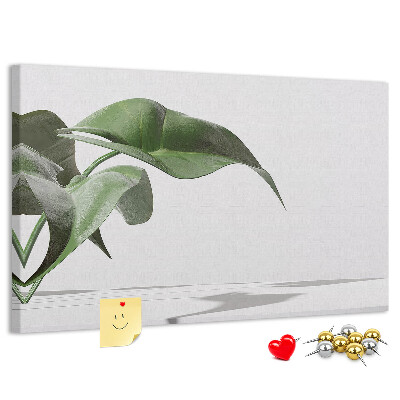 Tableau affichage liège Feuilles délicates sur fond minimaliste