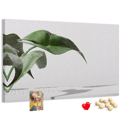 Tableau affichage liège Feuilles délicates sur fond minimaliste