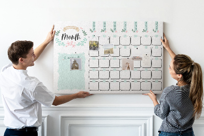 Tableau de liège Calendrier mensuel avec espace pour les notes