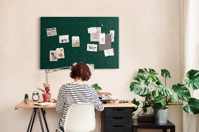Tableau affichage liège Feuilles vertes sur fond sombre