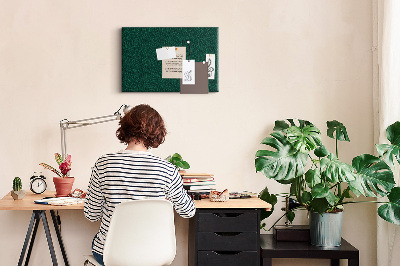 Tableau affichage liège Feuilles vertes sur fond sombre