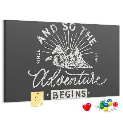 Tableau de liège L'aventure commence dans les montagnes