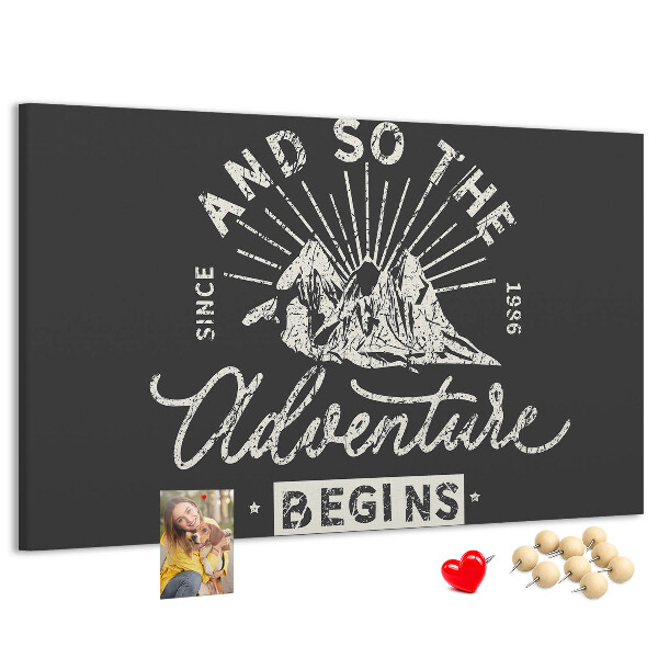 Tableau de liège L'aventure commence dans les montagnes
