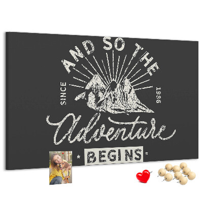 Tableau de liège L'aventure commence dans les montagnes