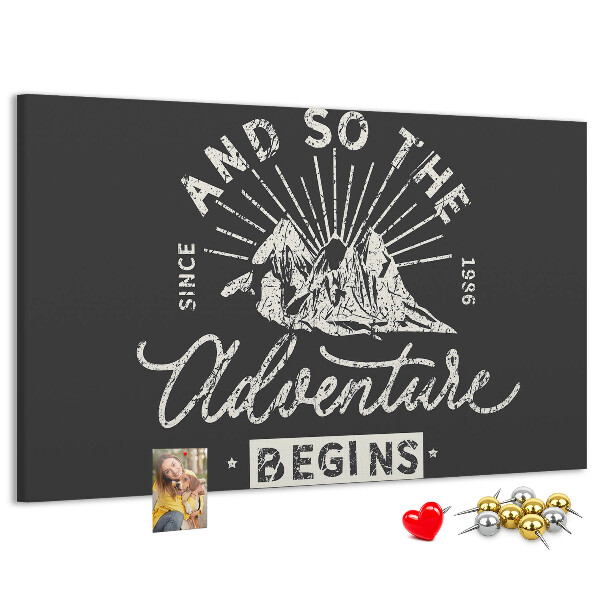 Tableau de liège L'aventure commence dans les montagnes
