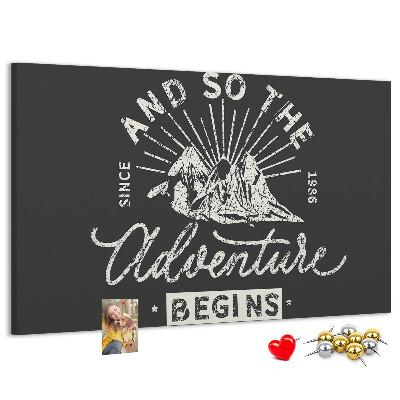 Tableau de liège L'aventure commence dans les montagnes