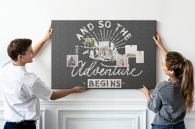 Tableau de liège L'aventure commence dans les montagnes