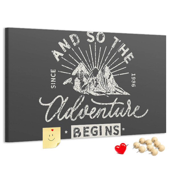 Tableau de liège L'aventure commence dans les montagnes