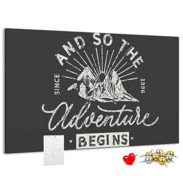 Tableau de liège L'aventure commence dans les montagnes