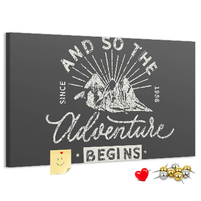 Tableau de liège L'aventure commence dans les montagnes