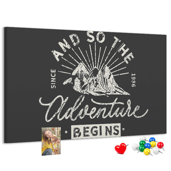 Tableau de liège L'aventure commence dans les montagnes