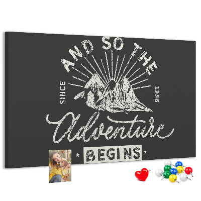 Tableau de liège L'aventure commence dans les montagnes