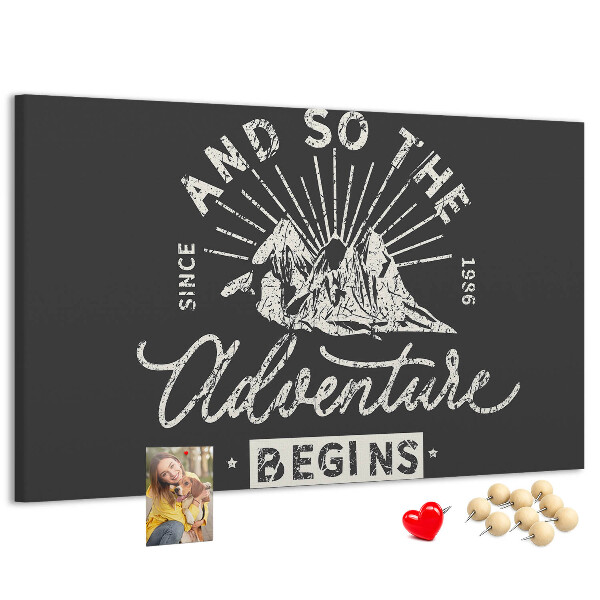 Tableau de liège L'aventure commence dans les montagnes