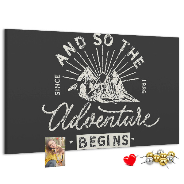 Tableau de liège L'aventure commence dans les montagnes
