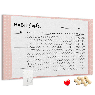 Tableau en liège Suivi des habitudes avec des fonds colorés