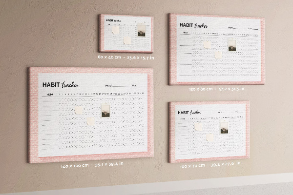 Tableau en liège Suivi des habitudes avec des fonds colorés